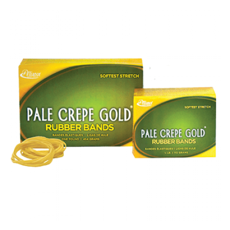 Alliance Rubber Pale Crepe Gold Rubber Bands #82-1 Pound Box 20825 