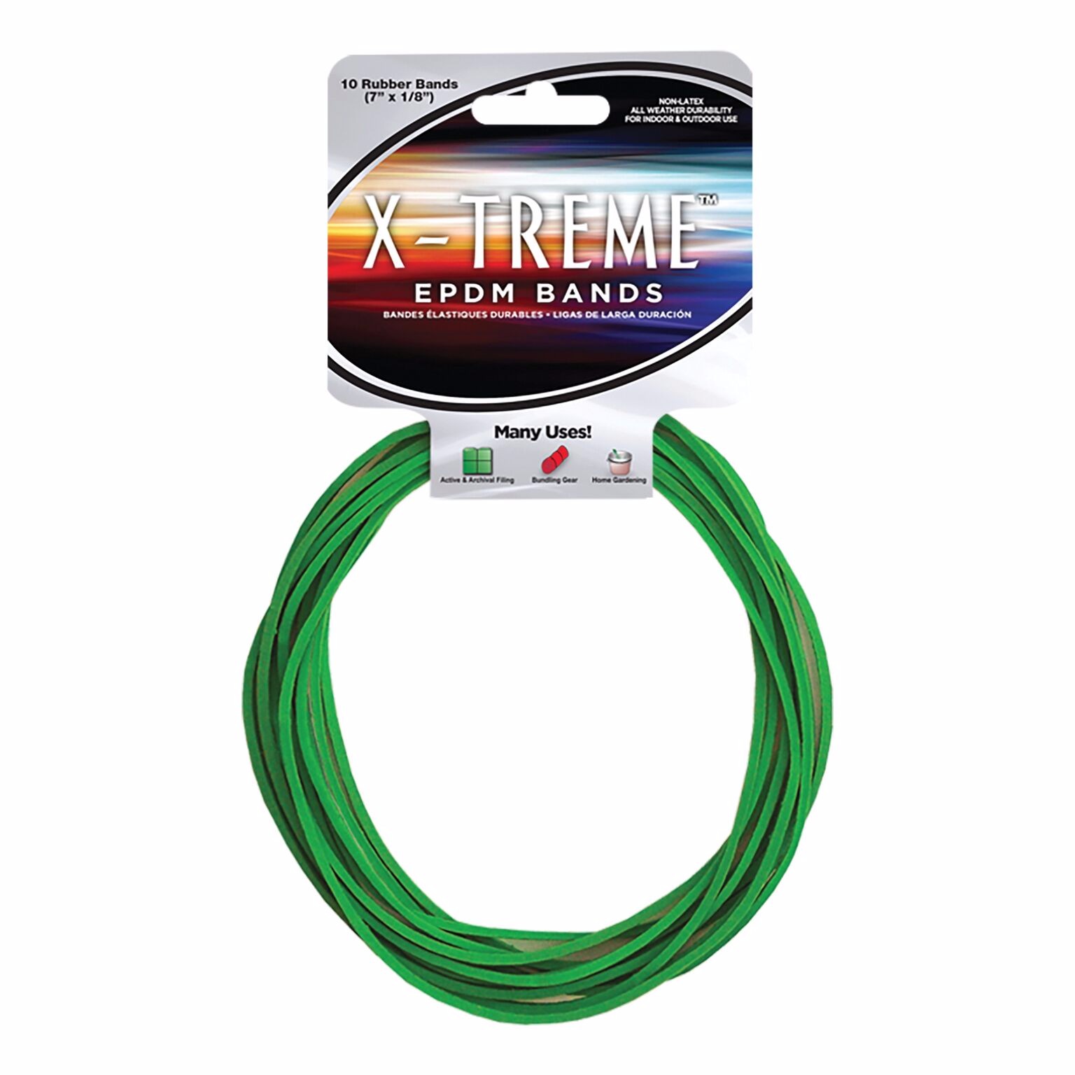Alliance® X-treme File Bands 875 Bands D-10.11 IC Lime Green 7 x 1/8 5 PK 