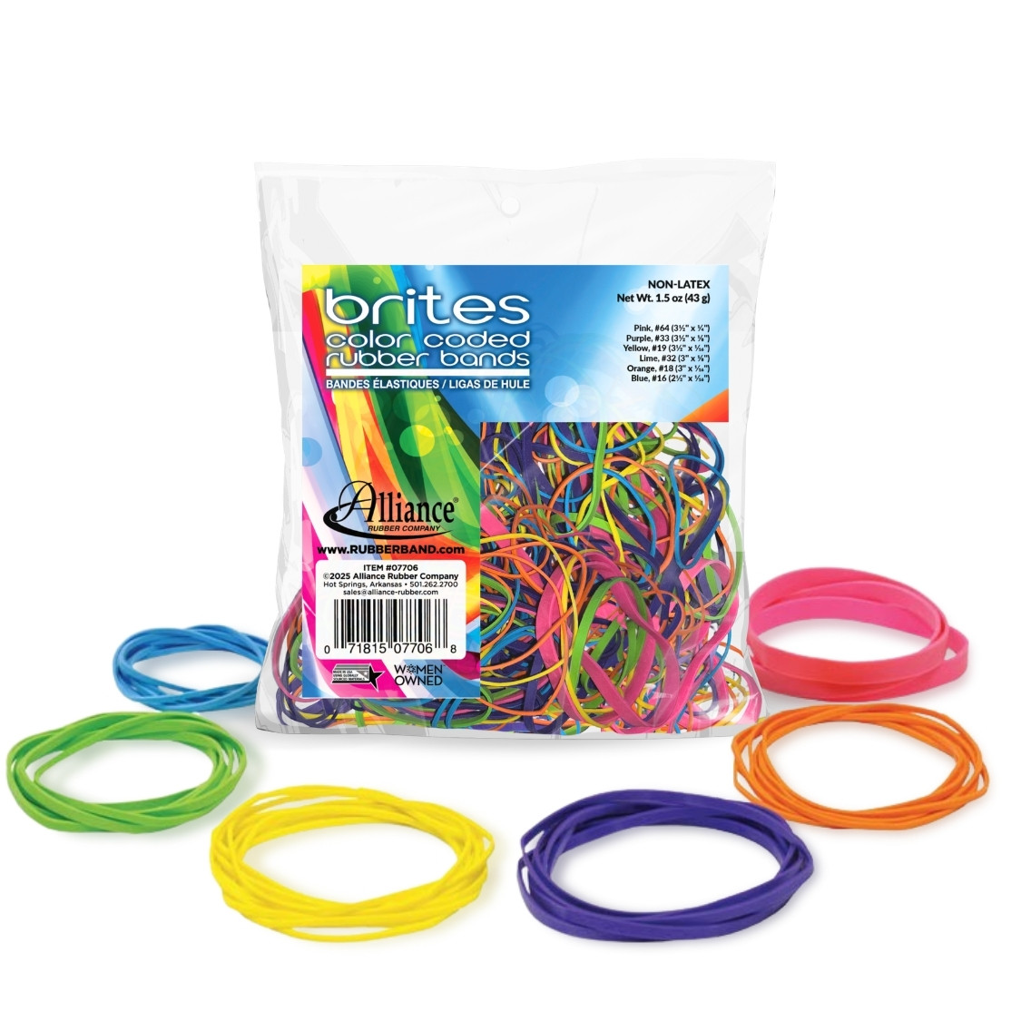 Brites colorful rubber bands